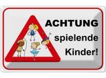 Vianmo Insegna Di Latta 20X30 Cm Achtung Spielende Kinder