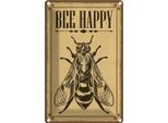 Vianmo Insegna Di Latta 30X20 Cm Bee Happy Biene Honig Imkerei