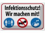 Vianmo Insegna Di Latta 12X18 Cm Infektionsschutz Wir Machen Mit