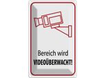 Vianmo Insegna Di Latta 30X20 Cm Bereich Wird VideoüBerwacht