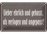 Vianmo Insegna Di Latta 20X30 Cm Lieber Ehrlich Und Gehasst Als