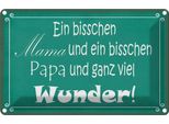 Vianmo Insegna Di Latta 20X30 Cm Bisschen Mama Papa Viel Wunder