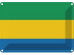 Vianmo Insegna Di Latta 20X30 Cm Bandiera Gabuns Flag Of Gabon