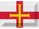 Vianmo Insegna Di Latta 12X18 Cm Bandiera Guernseys Flag Of Guernsey