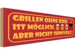 Vianmo Insegna In Legno 10X27 Cm Grillen Ohne Bier MöGlich Aber