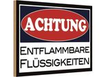 Vianmo Insegna In Legno 20X30 Cm Achtung Entflammbar FlüSsigkeit