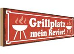 Vianmo Insegna In Legno 10X27 Cm Grillplatz Mein Revier Grillen