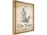 Vianmo Insegna In Legno 30X20 Cm Alkohol 1761 Gin Tonic