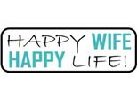 Vianmo Insegna In Legno 10X27 Cm Happy Wife Happy Life
