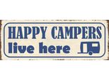 Vianmo Insegna In Legno 10X27 Cm Happy Campers Live Here Camping