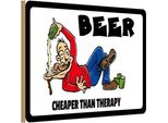 Vianmo Insegna In Legno 20X30 Cm Alkohol Beer Cheaper Than Therapy Bier
