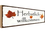 Vianmo Insegna In Legno 10X27 Cm Herbstlich Willkommen