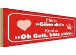 Vianmo Insegna In Legno 10X27 Cm Herz GöNn Dir Konto Oh Gott