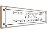 Vianmo Insegna In Legno 10X27 Cm Hier Arbeitet Chefin PersöNlich