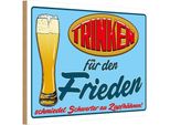 Vianmo Insegna In Legno 20X30 Cm Alkohol Trinken FüR Den Frieden Bier