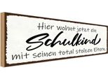 Vianmo Insegna In Legno 10X27 Cm Hier Wohnt Jetzt Schulkind Mit