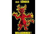 Vianmo Insegna In Legno 30X20 Cm Alle SüNder Willkommen Teufel