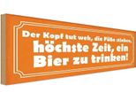 Vianmo Insegna In Legno 10X27 Cm HöChste Zeit Ein Bier Zu Trinken
