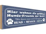 Vianmo Insegna In Legno 10X27 Cm Hund + Mensch = GlüCk
