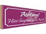 Vianmo Insegna In Legno 10X27 Cm Hund Hier Beginnt Mein Reich