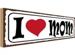 Vianmo Insegna In Legno 10X27 Cm I Love Mam Mama