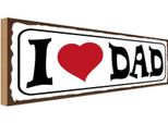 Vianmo Insegna In Legno 10X27 Cm I Love Dad Papa