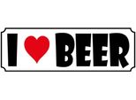Vianmo Insegna In Legno 10X27 Cm I Love Beer