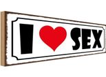 Vianmo Insegna In Legno 10X27 Cm I Love Sex