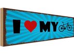 Vianmo Insegna In Legno 10X27 Cm I Love My Bike Fahrrad
