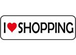 Vianmo Insegna In Legno 10X27 Cm I Love Shopping