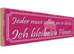 Vianmo Insegna In Legno 10X27 Cm Ich Bleibe Zu Hause