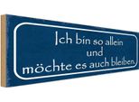 Vianmo Insegna In Legno 10X27 Cm Ich MöChte So Allein Bleiben