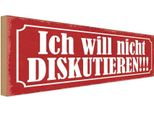 Vianmo Insegna In Legno 10X27 Cm Ich Will Nicht Diskutieren