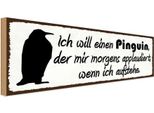 Vianmo Insegna In Legno 10X27 Cm Ich Will Einen Pinguin Der Mir