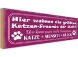 Vianmo Insegna In Legno 10X27 Cm Katze + Mensch = GlüCk