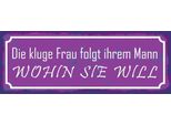 Vianmo Insegna In Legno 10X27 Cm Kluge Frau Folgt Ihrem Mann