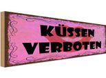 Vianmo Insegna In Legno 10X27 Cm KüSsen Verboten Kuss