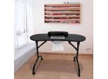 Yuenfong Tavolo Per Manicure Pieghevole Tavolo Per Unghie Portatile Con Ruote Tavolo Per Manicure Mobile, Con Cassetto Portaoggetti E Borsa Portatile, Nero