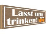 Vianmo Insegna In Legno 10X27 Cm Lasst Uns Trinken Bier Alkohol