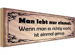 Vianmo Insegna In Legno 10X27 Cm Man Lebt Nur Einmal Genug