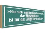 Vianmo Insegna In Legno 10X27 Cm Man Sieht Nur Mit Herzen Gut