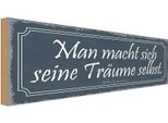Vianmo Insegna In Legno 10X27 Cm Man Macht Seine TräUme Selbst