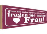 Vianmo Insegna In Legno 10X27 Cm Meinung Fragen Sie Meine Frau