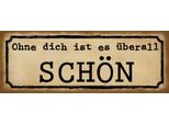 Vianmo Insegna In Legno 10X27 Cm Ohne Dich Ist Es üBerall SchöN