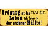 Vianmo Insegna In Legno 10X27 Cm Ordnung Ist Das Halbe Leben