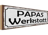 Vianmo Insegna In Legno 10X27 Cm Papas Wekstatt Familie
