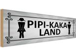 Vianmo Insegna In Legno 10X27 Cm Pipi-Kaka Land Toilette