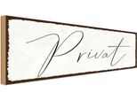 Vianmo Insegna In Legno 10X27 Cm Privat