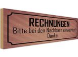 Vianmo Insegna In Legno 10X27 Cm Rechnungen Bitte Bei Nachbarn