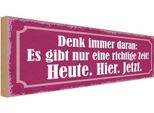 Vianmo Insegna In Legno 10X27 Cm Richtige Zeit Heute Hier Jetzt
